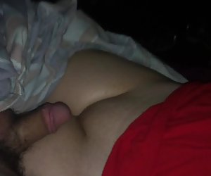 Smooth little pussy covered in cum